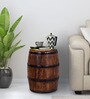 Norah Solid Wood Rio End Table With Storage In Scratch Resistant Distress Finish