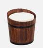 Norah Teak Wood Seating Stool In Scratch Resistant Brown Colour