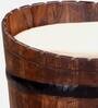Norah Teak Wood Seating Stool In Scratch Resistant Brown Colour