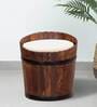 Norah Teak Wood Seating Stool In Scratch Resistant Brown Colour