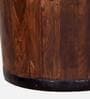 Norah Teak Wood Seating Stool In Scratch Resistant Brown Colour