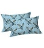 Nordic Blue Metro 186 TC Cotton King Bedsheet With 2 Pillow Covers