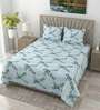 Nordic Blue Metro 186 TC Cotton King Bedsheet With 2 Pillow Covers