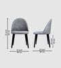 Nordic Peak Suede Dining Chair In Grey Colour