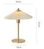 Nordic Pleated Table Lamp   Gold Base with Fan-Style Fabric Shade