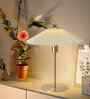Nordic Pleated Table Lamp   Gold Base with Fan-Style Fabric Shade