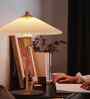 Nordic Pleated Table Lamp   Gold Base with Fan-Style Fabric Shade