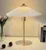 Nordic Pleated Table Lamp   Gold Base with Fan-Style Fabric Shade