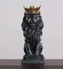 Black Nordic Regal Lion Resin Figurine