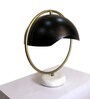 Nordique Marble White Table Lamp with Iron Black Shade