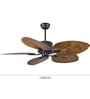 Noro Smart Fan Brown Metal , Google & Alexa Remote & App Control