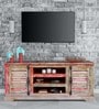 Norris Solid Wood TV Console In Distress Finish For TVs Up To 55"