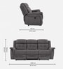 Norton  3 Seater Manual Recliner in Grey Colour