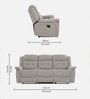 Norton  3 Seater Manual Recliner in Light Grey Colour