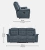 Norton 3 Seater Manual Recliner in Turquoise Colour Norton 3 Seater Manual Recliner in Turquoise Colour