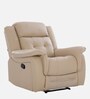 Norton Leatherette 1 Seater Manual Recliner in Beige Colour