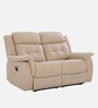 Norton Leatherette 2 Seater Manual Recliner in Beige Colour