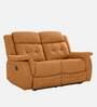 Norton Leatherette 2 Seater Manual Recliner in Tan Colour
