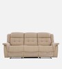 Norton Leatherette 3 Seater Manual Recliner in Beige Colour