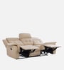 Norton Leatherette 3 Seater Manual Recliner in Beige Colour