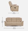 Norton Leatherette 3 Seater Manual Recliner in Beige Colour