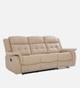 Norton Leatherette 3 Seater Manual Recliner in Beige Colour