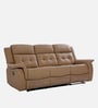 Norton Leatherette 3 Seater Manual Recliner in Brown Colour