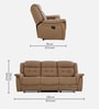 Norton Leatherette 3 Seater Manual Recliner in Brown Colour