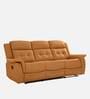 Norton Leatherette 3 Seater Manual Recliner in Tan Colour