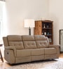 Norton Leatherette 3 Seater Motorized Recliner in Brown Colour