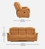 Norton Leatherette 3 Seater Motorized Recliner in Tan Colour