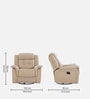 Norton RRR Leatherette 1 Seater Manual Recliner in Beige Colour With Rocker & Swivel
