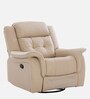 Norton RRR Leatherette 1 Seater Manual Recliner in Beige Colour With Rocker & Swivel