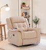 Norton RRR Leatherette 1 Seater Motorized Recliner in Beige Colour With Rocker & Swivel