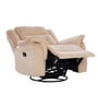 Norton RRR Velvet 1 Seater Manual Recliner in Beige Colour With Rocker & Swivel