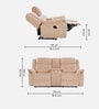 Norton Velvet 2 Seater Manual Recliner with Basic Console in Beige Colour