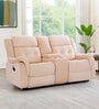 Norton Velvet 2 Seater Manual Recliner with Basic Console in Beige Colour