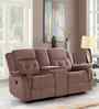 Norton Velvet 2 Seater Manual Recliner with Basic Console in Brown Colour