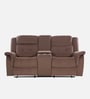 Norton Velvet 2 Seater Manual Recliner with Basic Console in Brown Colour