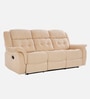 Norton Velvet 3 Seater Manual Recliner In Beige Colour