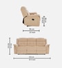 Norton Velvet 3 Seater Manual Recliner In Beige Colour