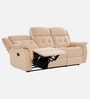 Norton Velvet 3 Seater Manual Recliner In Beige Colour