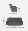 Norton Velvet 3 Seater Manual Recliner In Grey Colour
