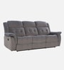 Norton Velvet 3 Seater Manual Recliner In Grey Colour