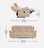 Norton Velvet 3 Seater Manual Recliner with console in Beige Colour