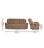 Norton Velvet 3 Seater Manual Recliner with console in Brown Colour