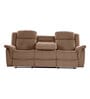 Norton Velvet 3 Seater Manual Recliner with console in Brown Colour