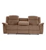 Norton Velvet 3 Seater Manual Recliner with console in Brown Colour