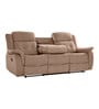 Norton Velvet 3 Seater Manual Recliner with console in Brown Colour