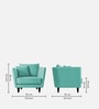 Norway Velvet 1 Seater Sofa in Barmuda Aqua Colour